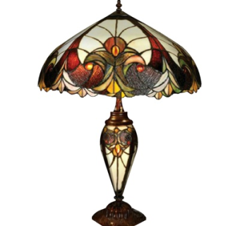 欧式古典马赛克玻璃台灯su模型