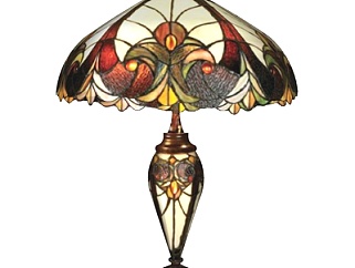 欧式古典马赛克玻璃台灯su模型