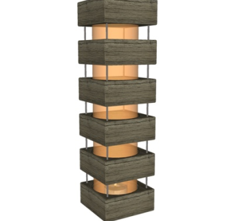 日式原木落地灯su模型