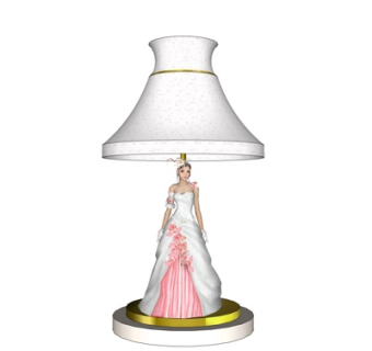 欧式金属台灯su模型