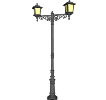 欧式金属路灯su模型