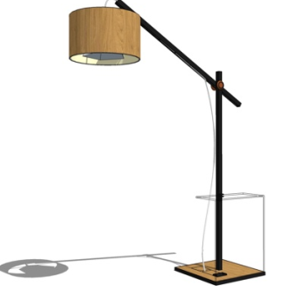 中式金属落地灯su模型