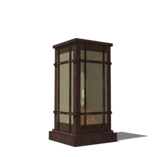 中式金属草坪灯su模型