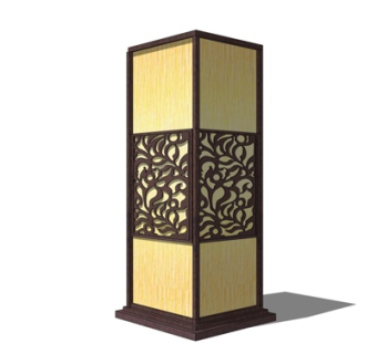 中式金属景观灯su模型