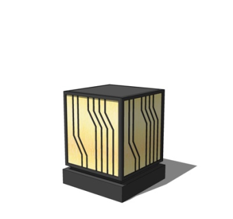 中式金属草坪灯su模型