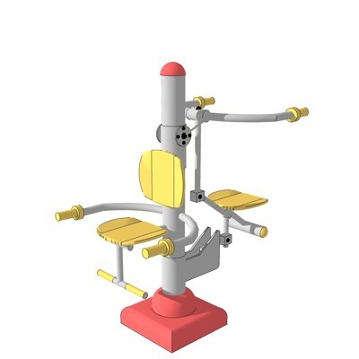 现代户外健身器材su模型