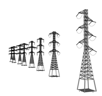 工业风高压电塔su模型