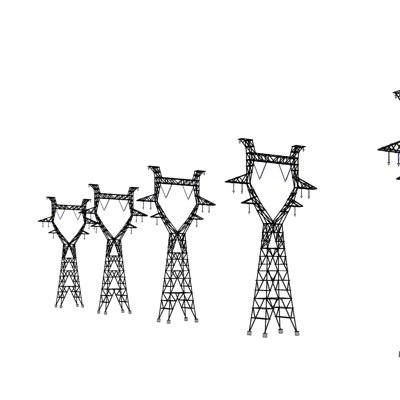 工业风高压电塔su模型