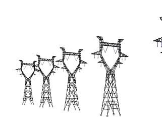 工业风高压电塔su模型