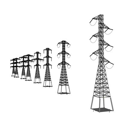 工业风高压电塔su模型