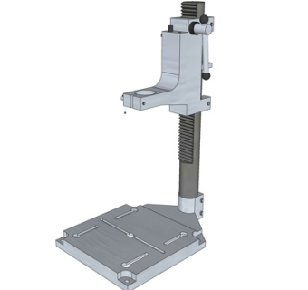 工业风钻机车床su模型