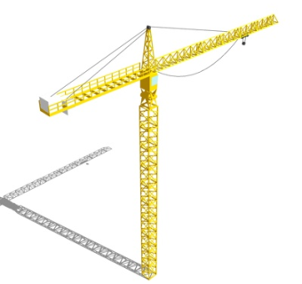 现代塔吊式起重机su模型