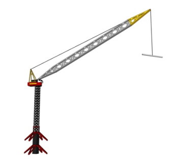 现代塔吊式起重机su模型