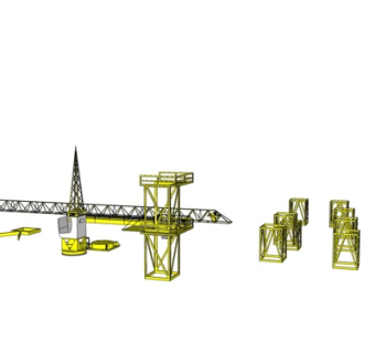 现代塔吊式起重机su模型