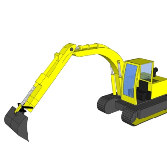 现代挖掘机su模型