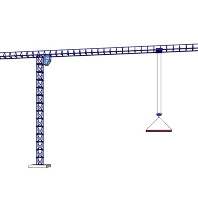 现代塔吊式起重机su模型
