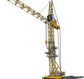 现代塔吊式起重机su模型