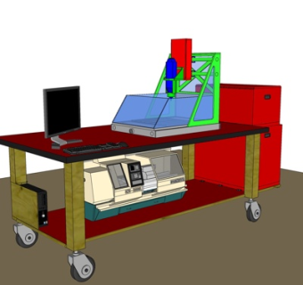工业风车床su模型