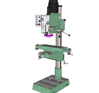 工业风钻机车床su模型