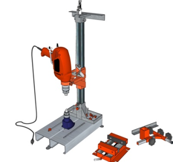 现代钻机打磨机su模型