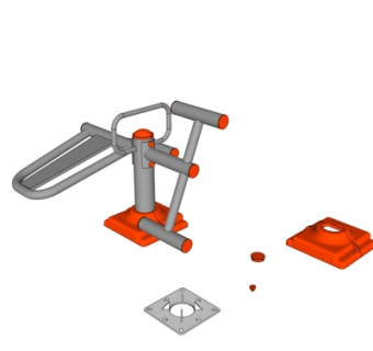 现代户外健身器材su模型