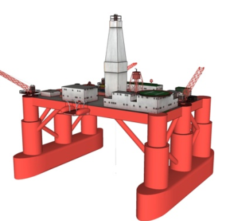 现代塔吊式起重机su模型