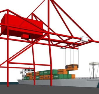 工业风塔吊式起重机su模型
