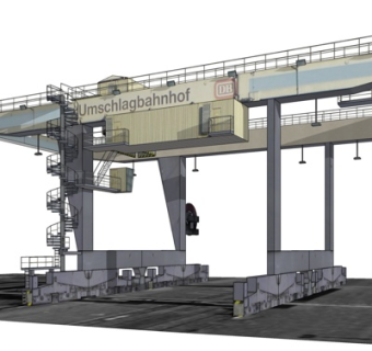 工业风集装箱起重机su模型