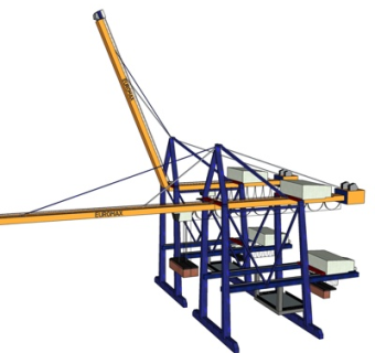 工业风塔吊式起重机su模型