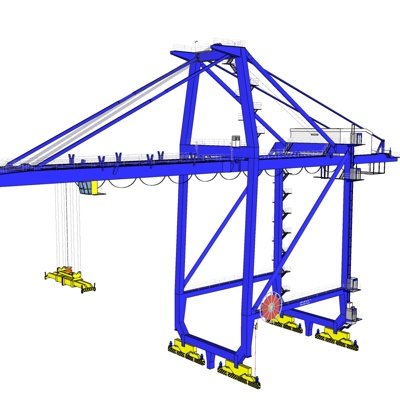 工业风塔吊式起重机su模型