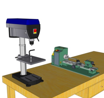 工业风机床su模型