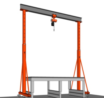 工业风龙门吊机su模型