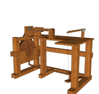 现代实木缝衣机su模型