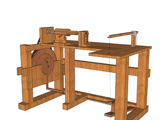 现代实木缝衣机su模型