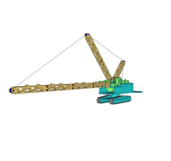 工业风塔吊式起重机su模型