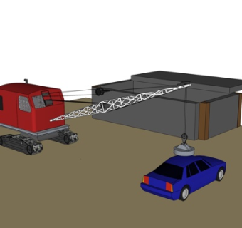 工业风塔吊式起重机su模型