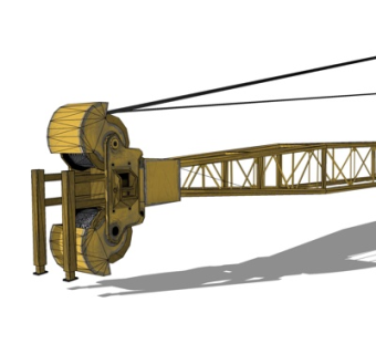 工业风塔吊式起重机su模型