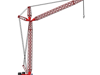 工业风塔吊式起重机su模型