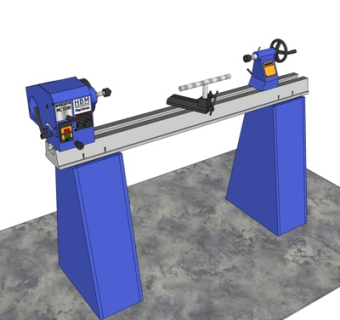 工业风机床su模型