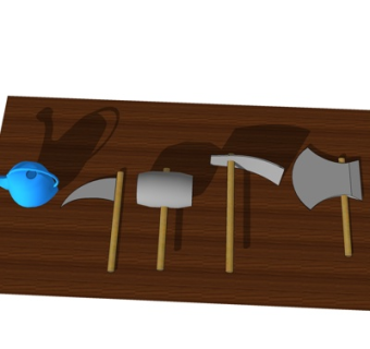 现代锤子斧头su模型