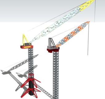 工业风塔吊式起重机su模型