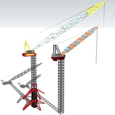 工业风塔吊式起重机su模型