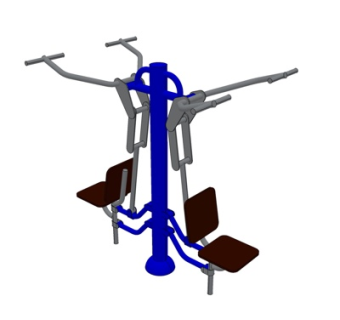 现代户外健身器材su模型