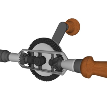 工业风手动钻机su模型