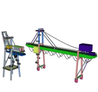 工业风集装箱起重机su模型