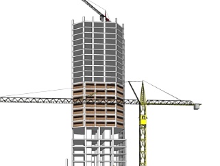 工业风塔吊式起重机su模型