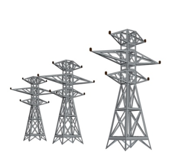 工业风电线杆su模型