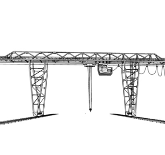 工业风龙门吊机su模型