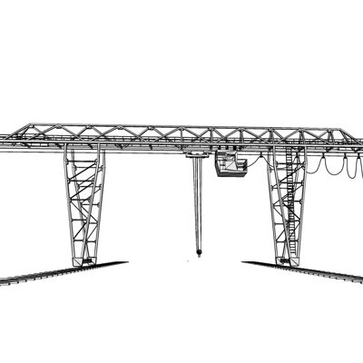 工业风龙门吊机su模型
