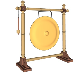 中式铜锣su模型